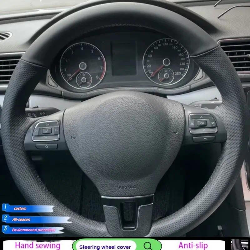 Bọc Vô Lăng Ô Tô Da Nhân Tạo Cho Volkswagen Gol Tiguan Passat B7 Passat CC Tour Đen DIYCar Phụ Kiện