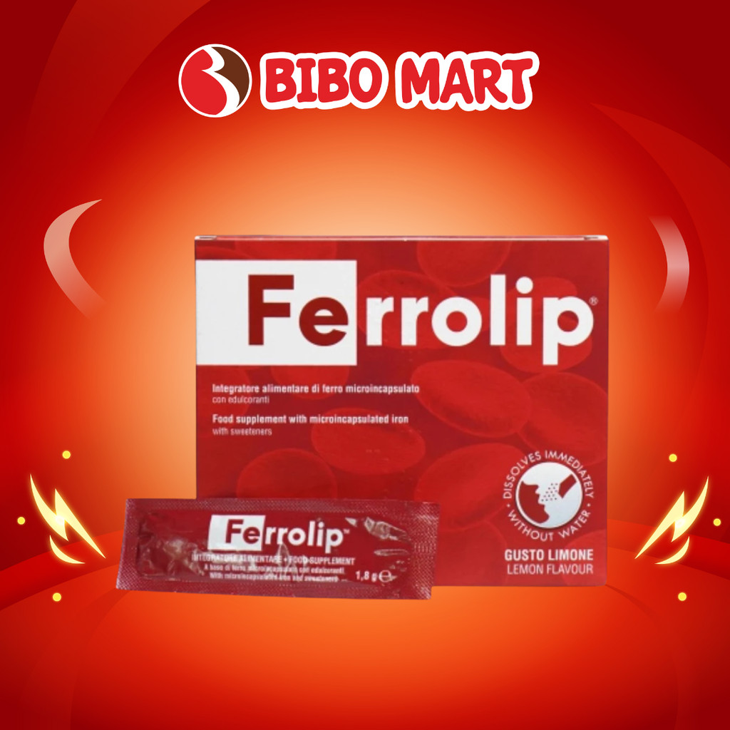 Sắt Bầu Ferrolip Sắt Sinh Học Bổ Sung Sắt Cho Mẹ Bầu Sau Sinh Và Người Thiếu Máu Sắt Hộp 20 Gói - Bi