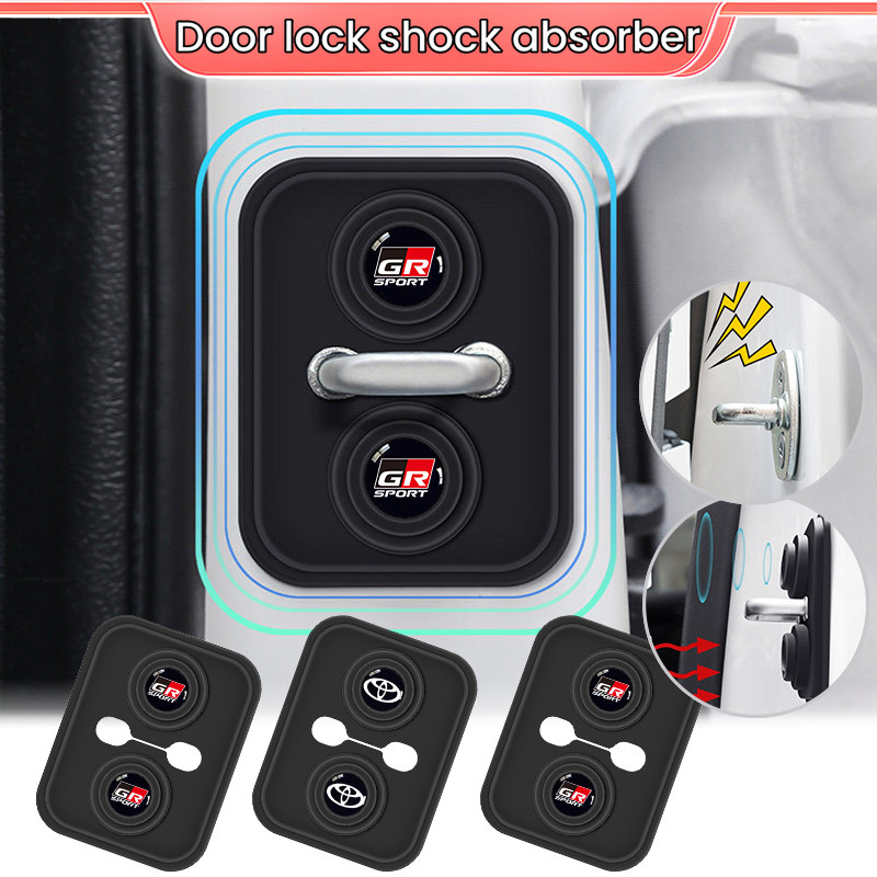 Toyota GR Khóa Cửa Ô Tô Bao Da Bảo Vệ Silicon Chống Va Chạm Im Lặng Miếng Lót Sốc Phụ Kiện Cho Xe To