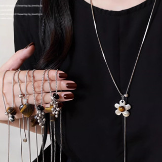 Vòng cổ thiết kế hoa chữ thập và ngôi sao, điều chỉnh được độ dài, phụ kiện thời trang dành cho nữ