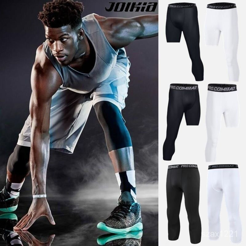 [chilala] Quần legging bóng rổ Quần crop một chân kiểu Mỹ Quần legging thể thao chạy bộ Quần legging