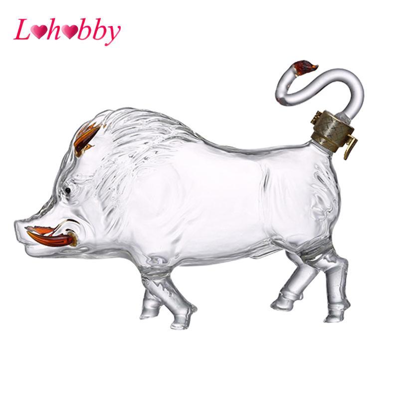 Boar Hình Bình Rượu Rượu Chai Thủy Tinh Bình Đựng Thanh Cung Cấp Quà Tặng Sáng Tạo Cho Nhà Thanh Đản