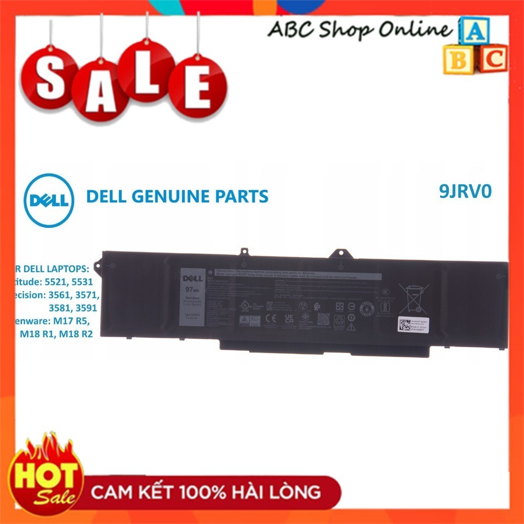 Pin Laptop Dell Latitude 15 5521 5531 , Precision 3561 3571 3581 9JRV0 05RGW 005RGW 53XP7 053XP7