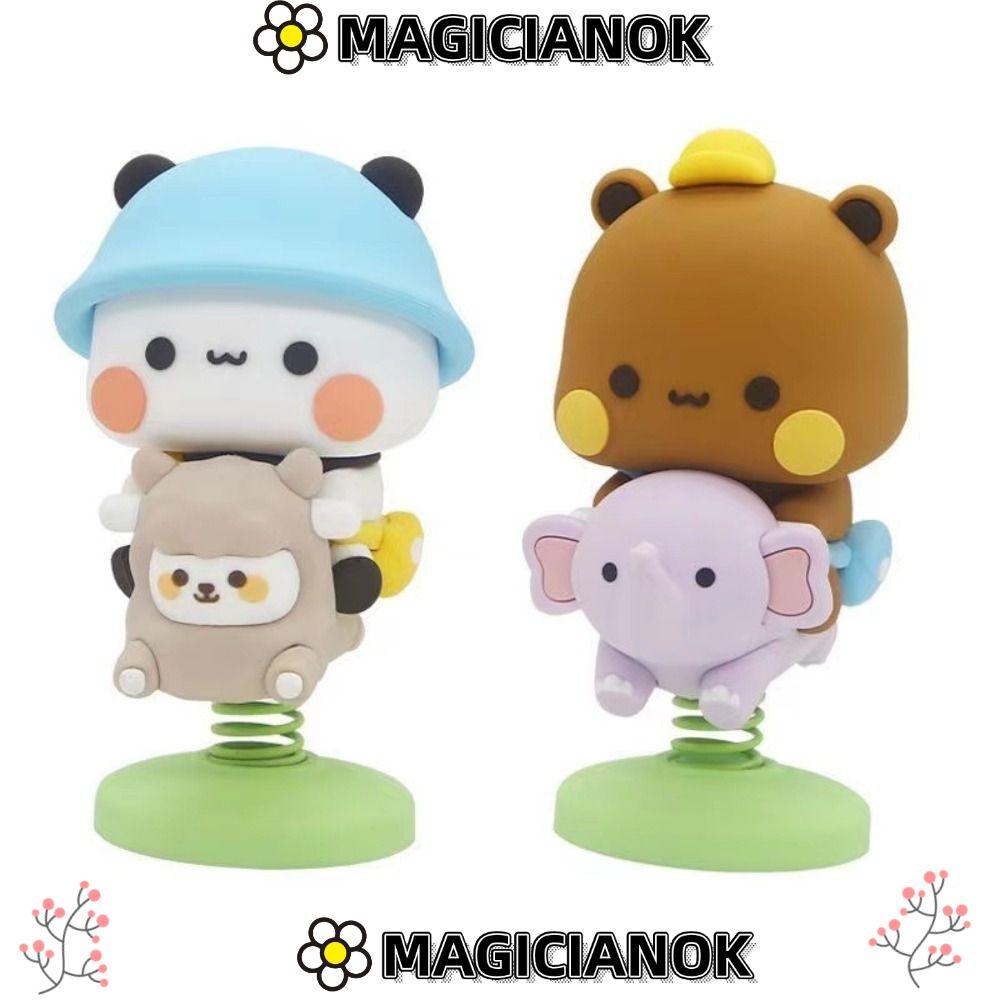 MAGICIANOK Gấu Trúc Hình, PVC Lắc Đầu Bubu Dudu Gấu Đồ Chơi Mô Hình, Sưu Tập Bubu Dudu Kawaii Hoạt H