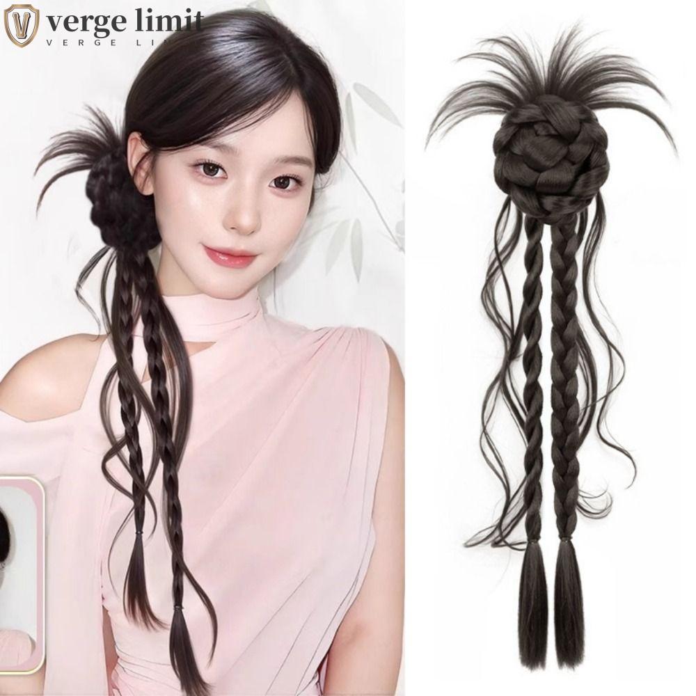 VERGE LIMIT - Tóc Giả Xoắn Braids và Chignon, thoáng mát, chất liệu lông tơ tổng hợp tự nhiên