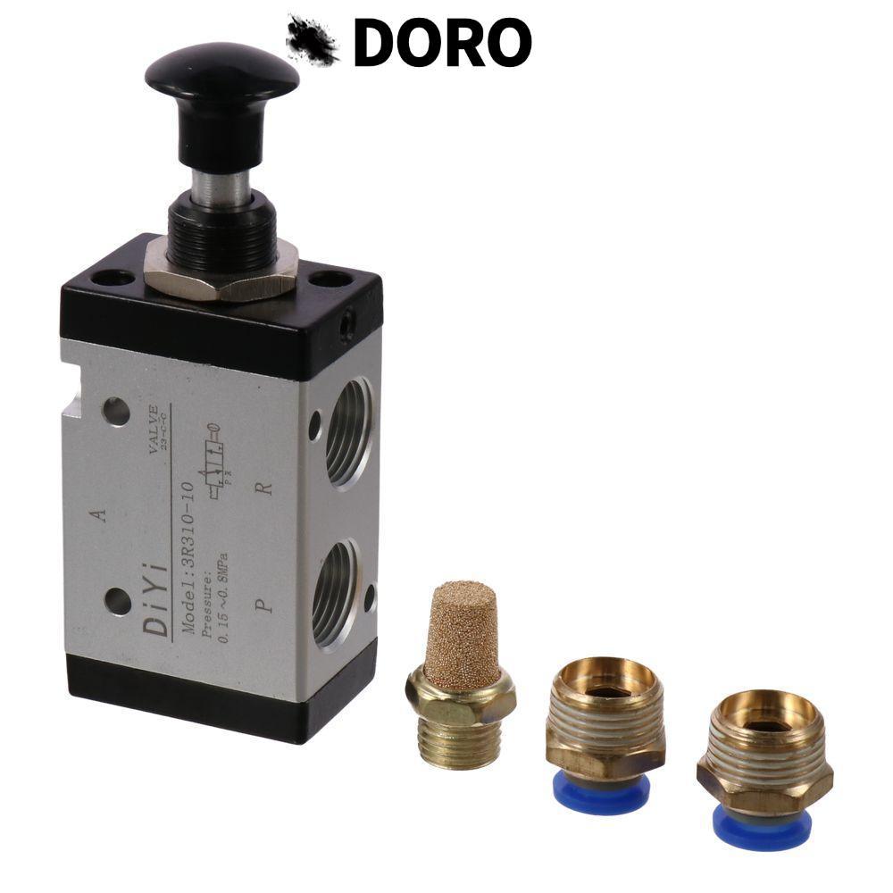 Van điện từ DORO, Tay khí nén 3R210-08, Van khí thủ công 2 vị trí Điều khiển bằng tay không khí Điều