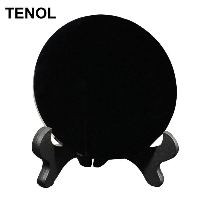 Phong Thủy Đen Obsidian Scriying Gương Đen Obsidian Đá Tròn Đĩa Với Mặt Sau Mịn Trang Trí Văn Phòng 
