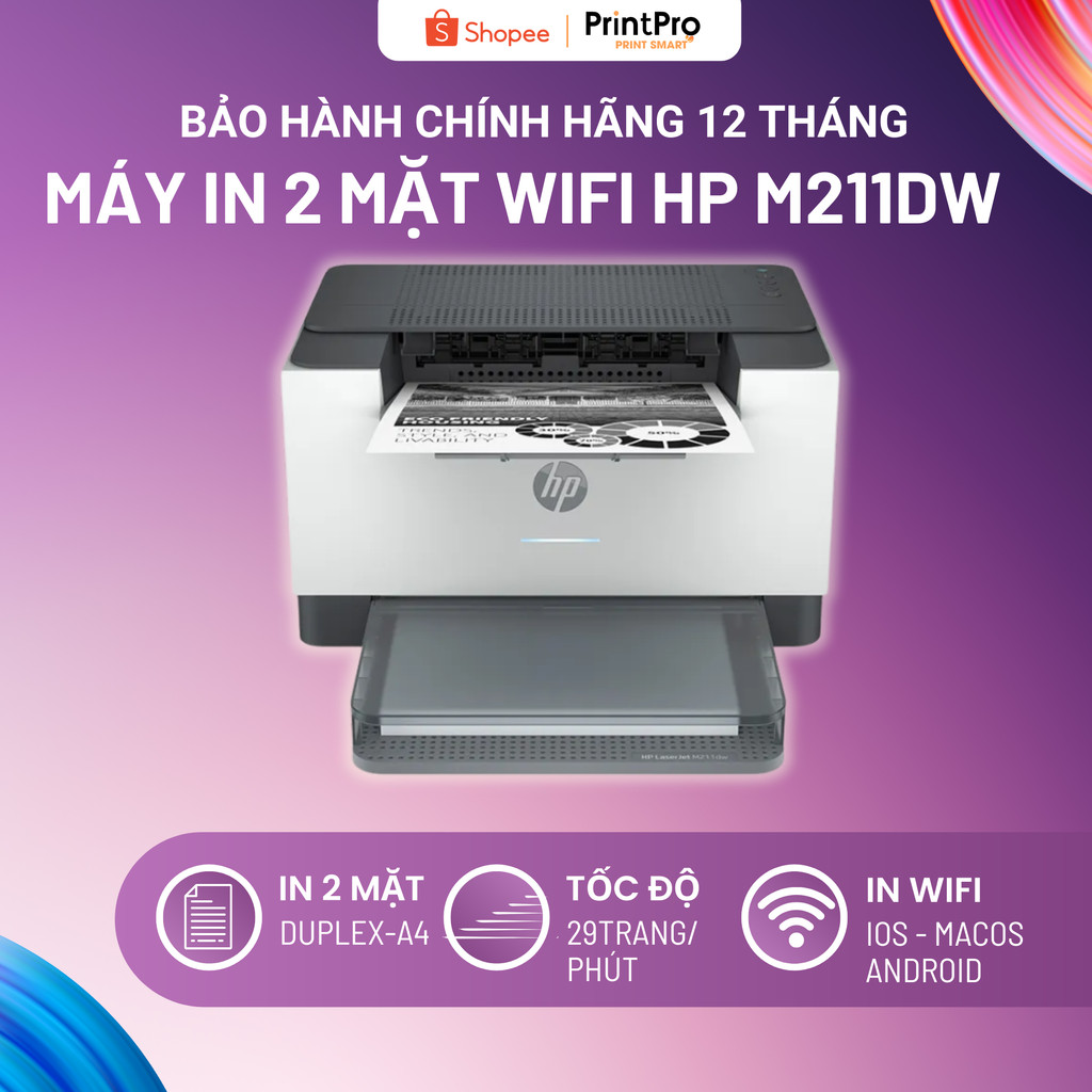 Máy in wifi HP LaserJet M211DW - 9YF83A in 2 mặt tự đông