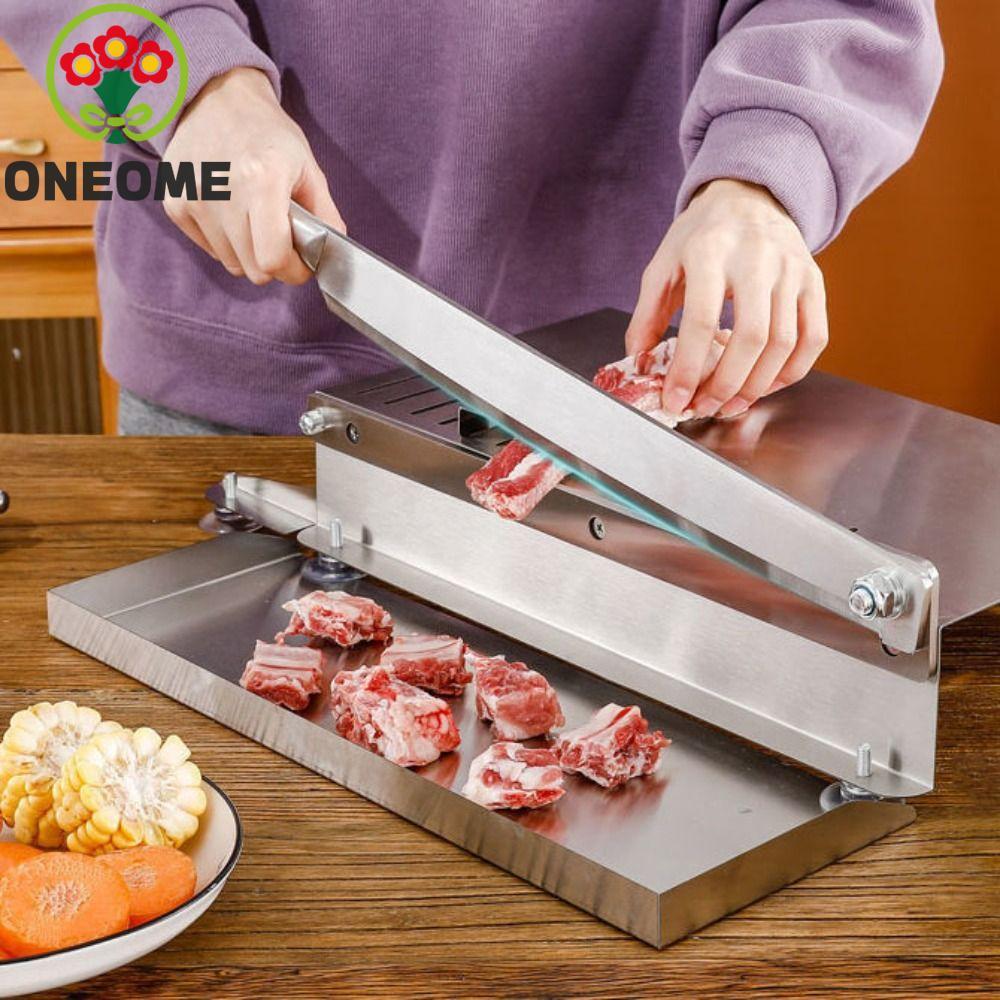 Máy thái thịt ONEOME, Hướng dẫn sử dụng với khay lưu trữ Máy cắt xương, Hộ gia đình chống gỉ Độ dày bằng thép không gỉ có thể điều chỉnh Máy cắt thịt cừu