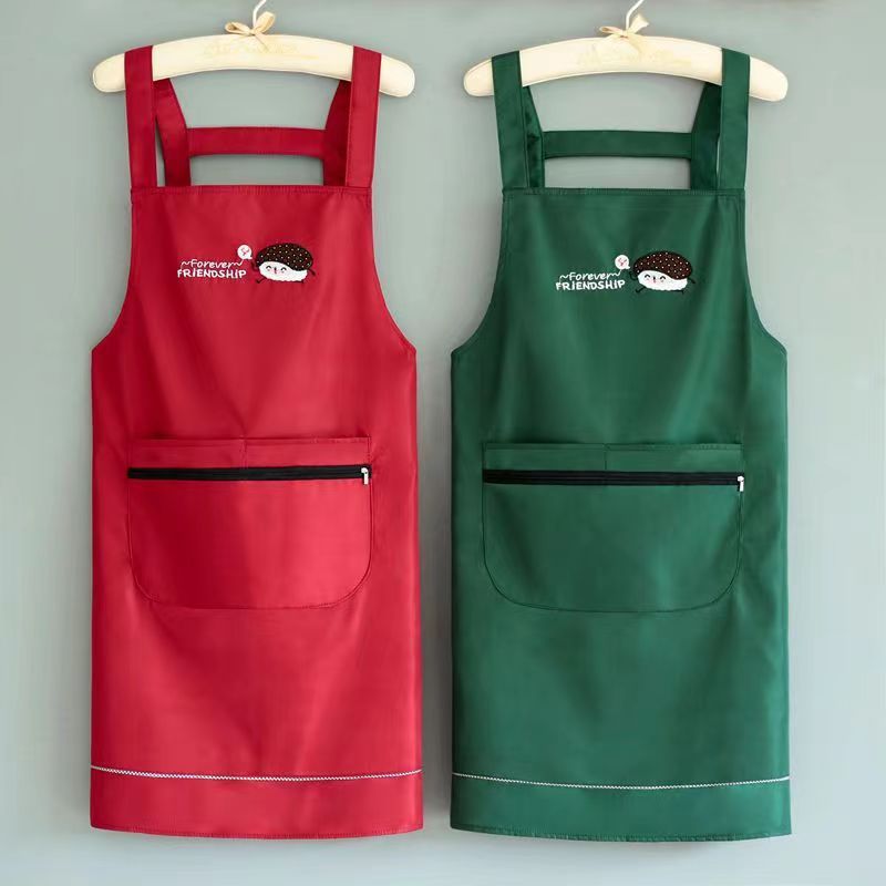 [APRON CHỐNG THẤM NƯỚC JAPANESE-KOREAN] Tạp dề nhà bếp chống dầu cao cấp có túi khóa kéo - Tạp dề nư