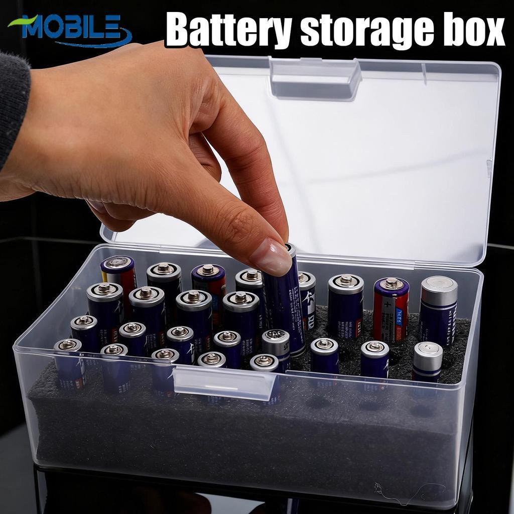 [AUTO & 3C] Hộp đựng pin AA / AAA với nhiều khe, Chất liệu PP bền, Nắp xem trong suốt, Hộp đựng tổ c