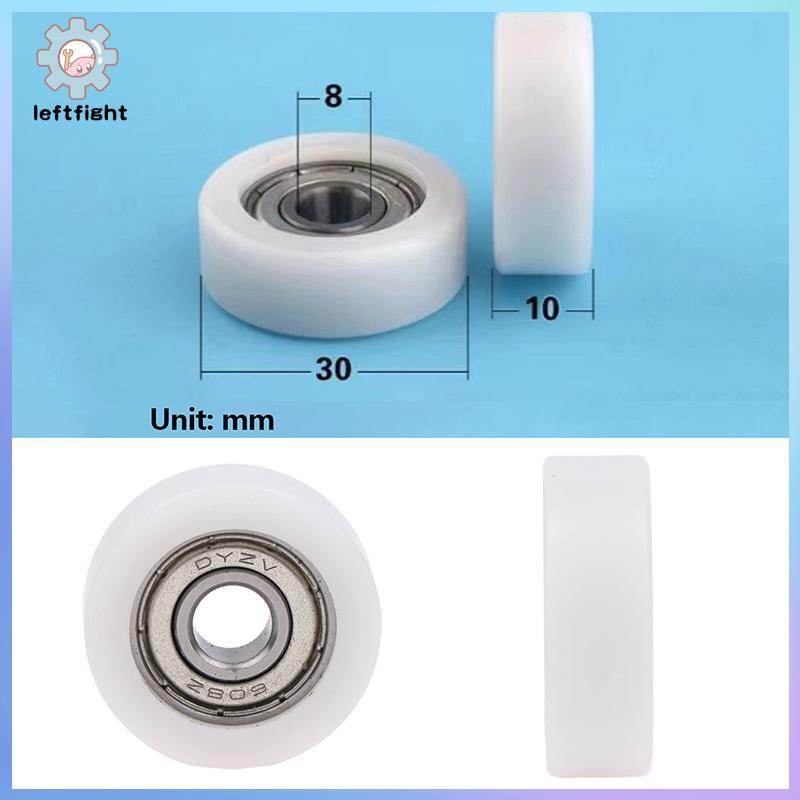 TRÁI 1PC 8 * 30 * 10mm Tiêm Đúc Nylon Vòng Bi Bánh Xe Vòng Bi 608 Con Lăn Bánh Xe Tra Đường Sắt Ròng
