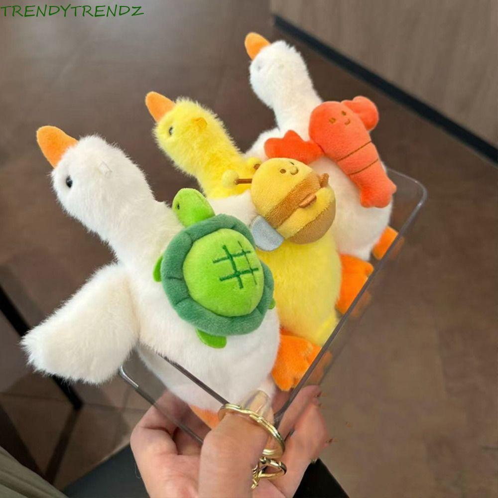 Móc khóa sang trọng hình vịt TRENDYTRENDZ, Con rùa mềm Con ong Mặt dây chuyền búp bê vịt, Vòng chìa 