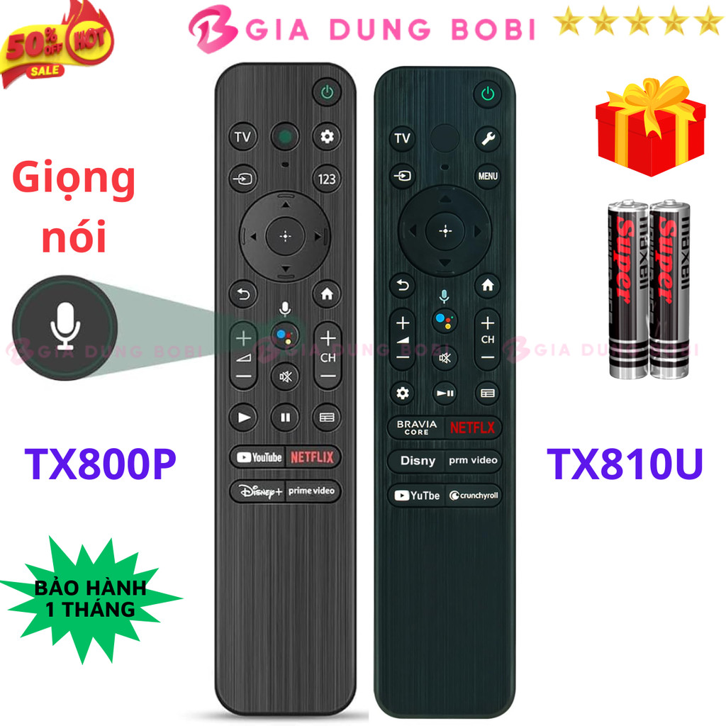 SKU94 - Remote điều khiển tivi SONY Mã 11, tìm kiếm giọng nói, TX800P - TX810U - Tặng kèm pin