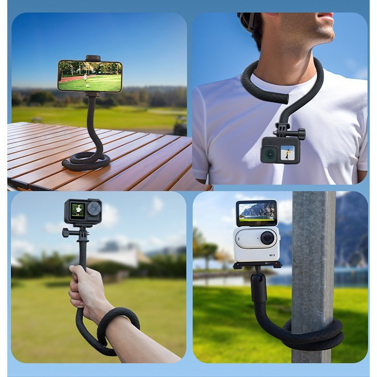 Selfie Stick Monopod Tripod Giá đỡ linh hoạt với giá đỡ cổ lỗ vít 1 / 4 inch cho DJI Pocket 3 / Acti