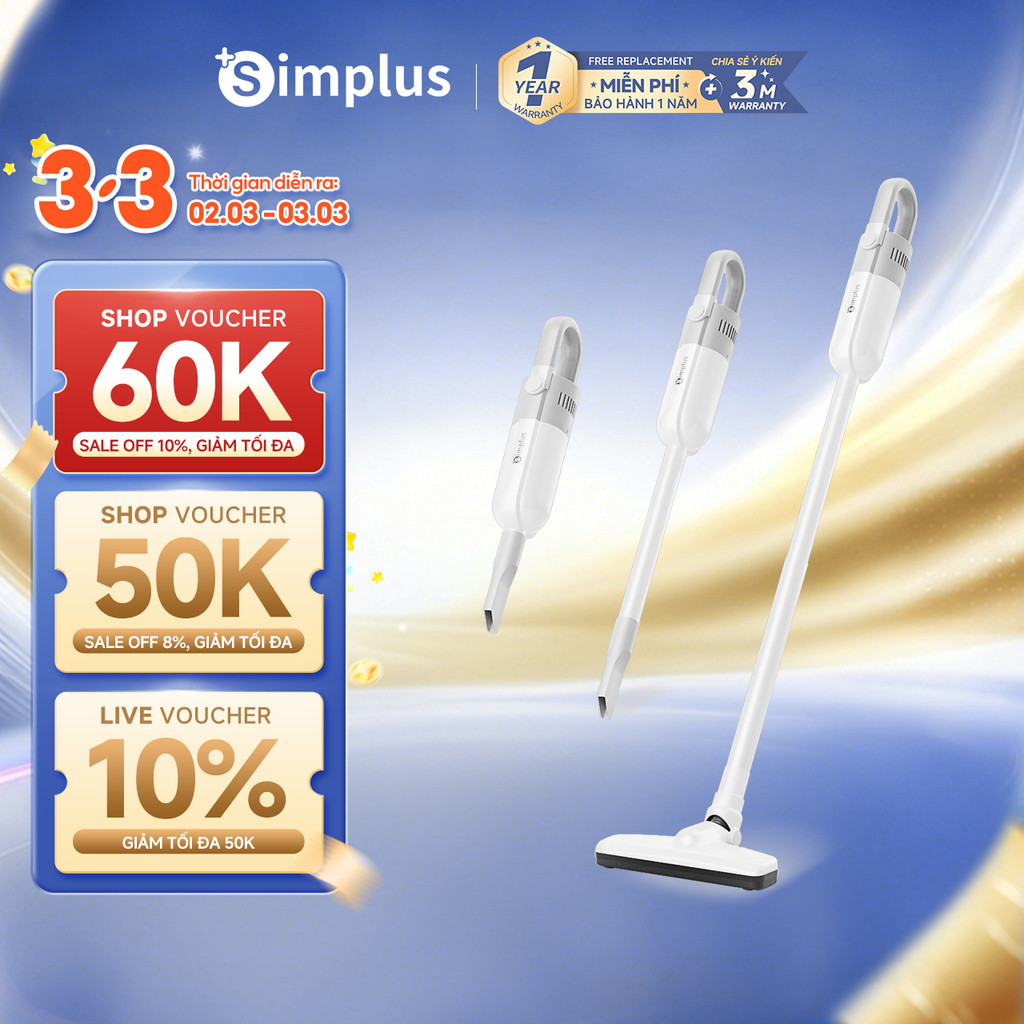 Simplus Máy Hút Bụi Không Dây Lực Hút 8000Pa Cổng Sạc Type-C XCQH012
