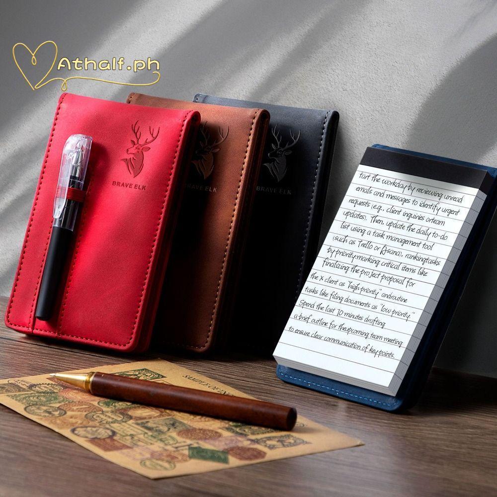 Sổ tay bỏ túi ATHALF, Bao da ngang A7 Notebook, Portbale A7 Planner Book School Office