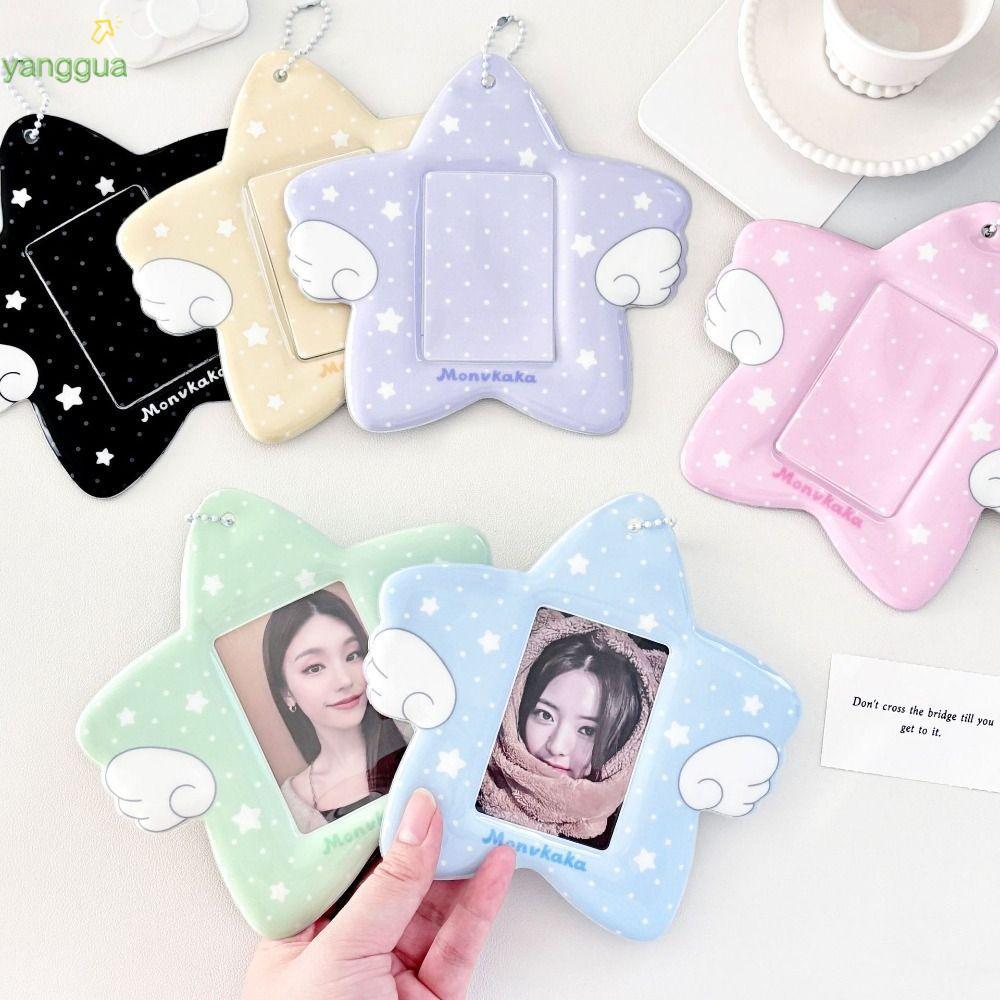 Hộp đựng thẻ 3 Inch YANGGUA, PVC có móc khóa Hộp đựng thẻ Photocard, Hình ngôi sao Kpop Idol Card Di