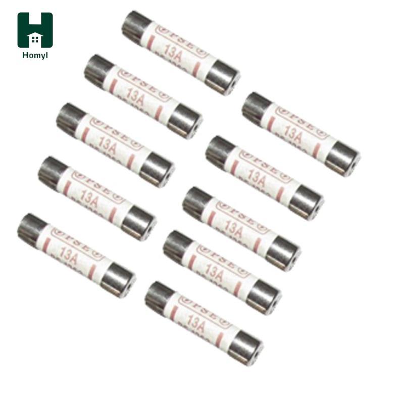 10x Cầu Chì Gốm Cầu Chì Ống BS1362 13A Điện Gia Đình Văn Phòng Chính Cắm