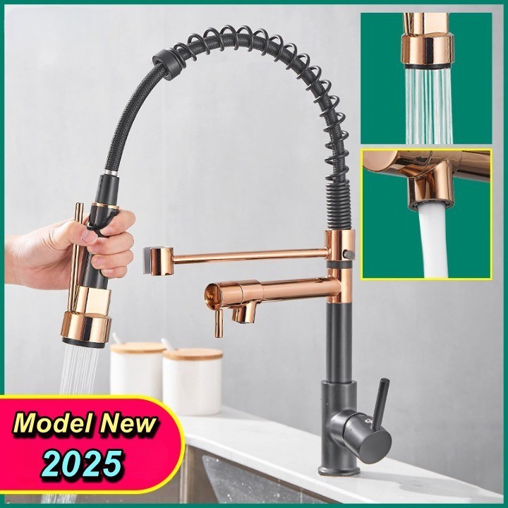 Vòi Rửa Chén Phòng Bếp FUZE CASA en Rose Faucet Dual Cao Cấp Faucet Kitchen Faucet