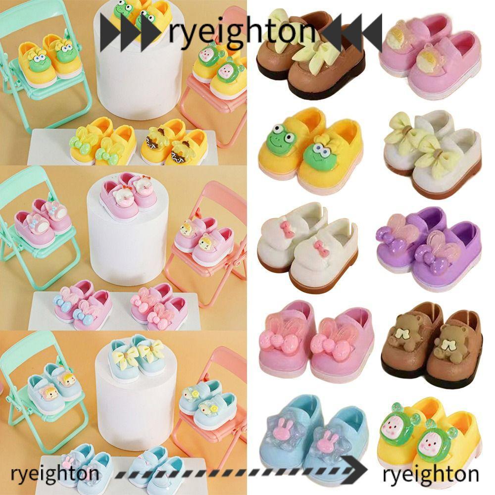 Trang phục búp bê RYEIGHTON, Phụ kiện búp bê Giày Mini PVC, Giày giả da họa tiết 4cm dễ thương Quà t