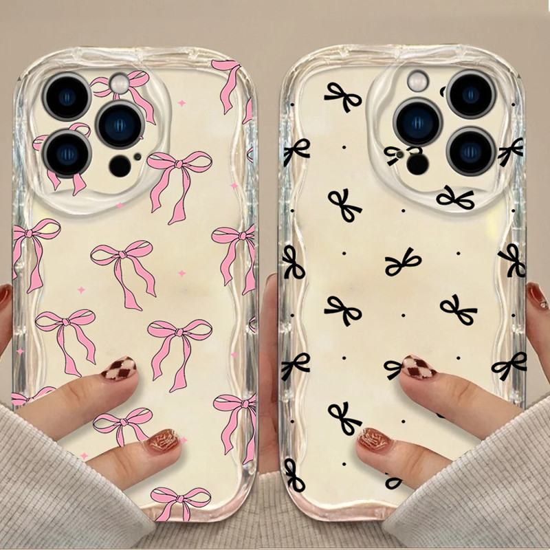 Ốp Điện Thoại Nơ Màu Hồng Ngôi Sao Cho Realme C67 C71 C53 C55 C75 C65 C63 C61 C33 C31 C35 C30 C21 C2