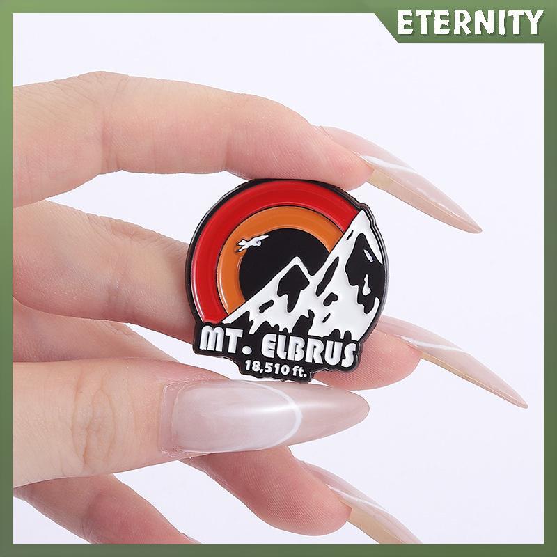 ETERNITY Nga Elbrus Gắn Men Chân Phong Cảnh Tự Nhiên Bình Minh Núi Tuyết Thổ Cẩm Bapa Ve Áo Huy Hiệu