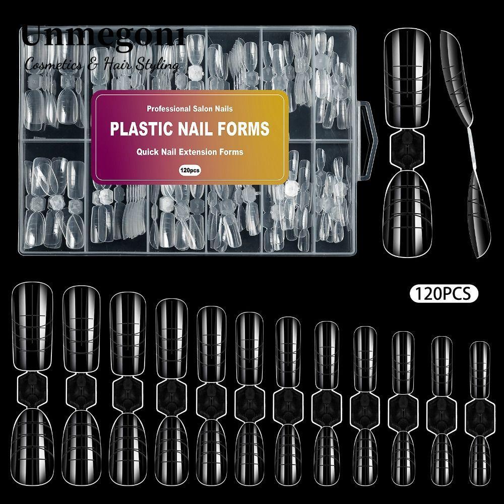 UNMEGONI Nail Gel Nối Dài Khuôn Trên, Top Forms Full Cover Poly Dual Forms Nails Mold, Hot With Scal