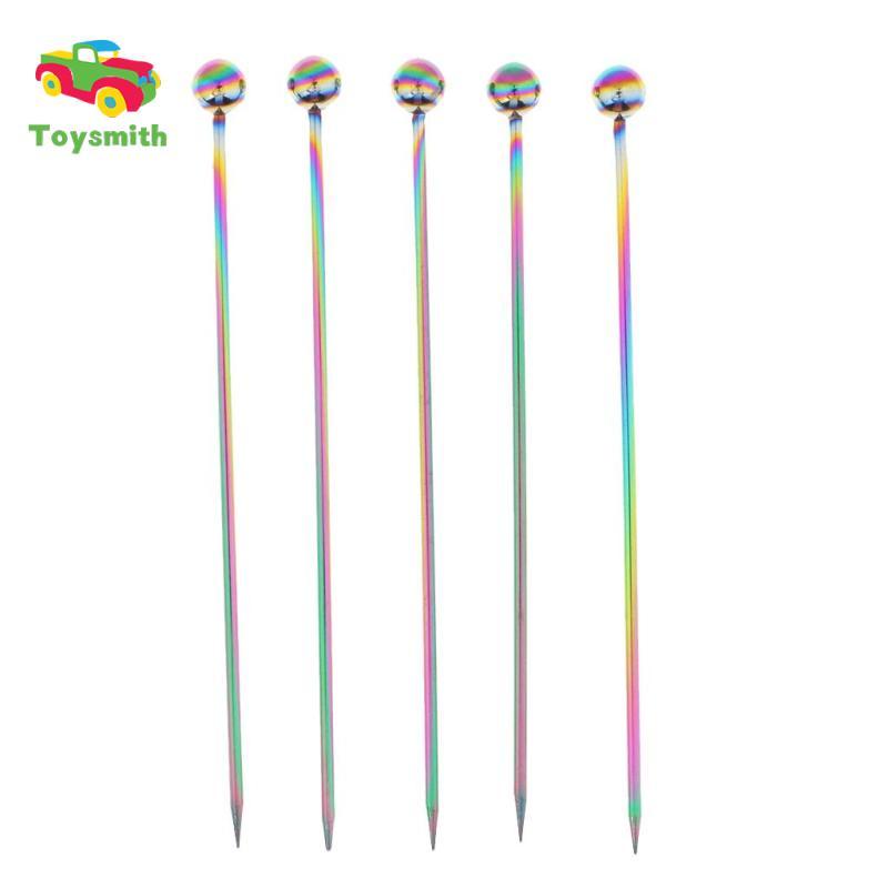 5 Cái / bộ Thép Không Gỉ Cocktail Chọn Cocktail Trái Cây Gậy Thanh Dụng Cụ