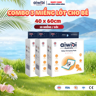 [Combo 3] Miếng Lót Aiwibi Thấm Hút Vượt Trội 60x40, 10 Miếng/Gói