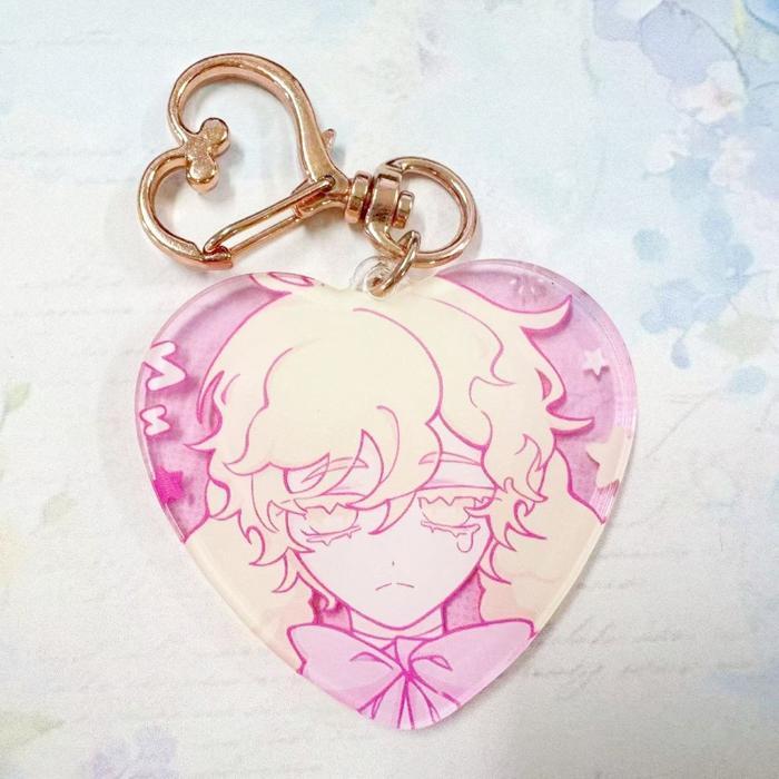 Anime ALIEN STAGE IVAN TILL Luka Cosplay Keychain Unisex Kawaii Acrylic Heart Keyring Key