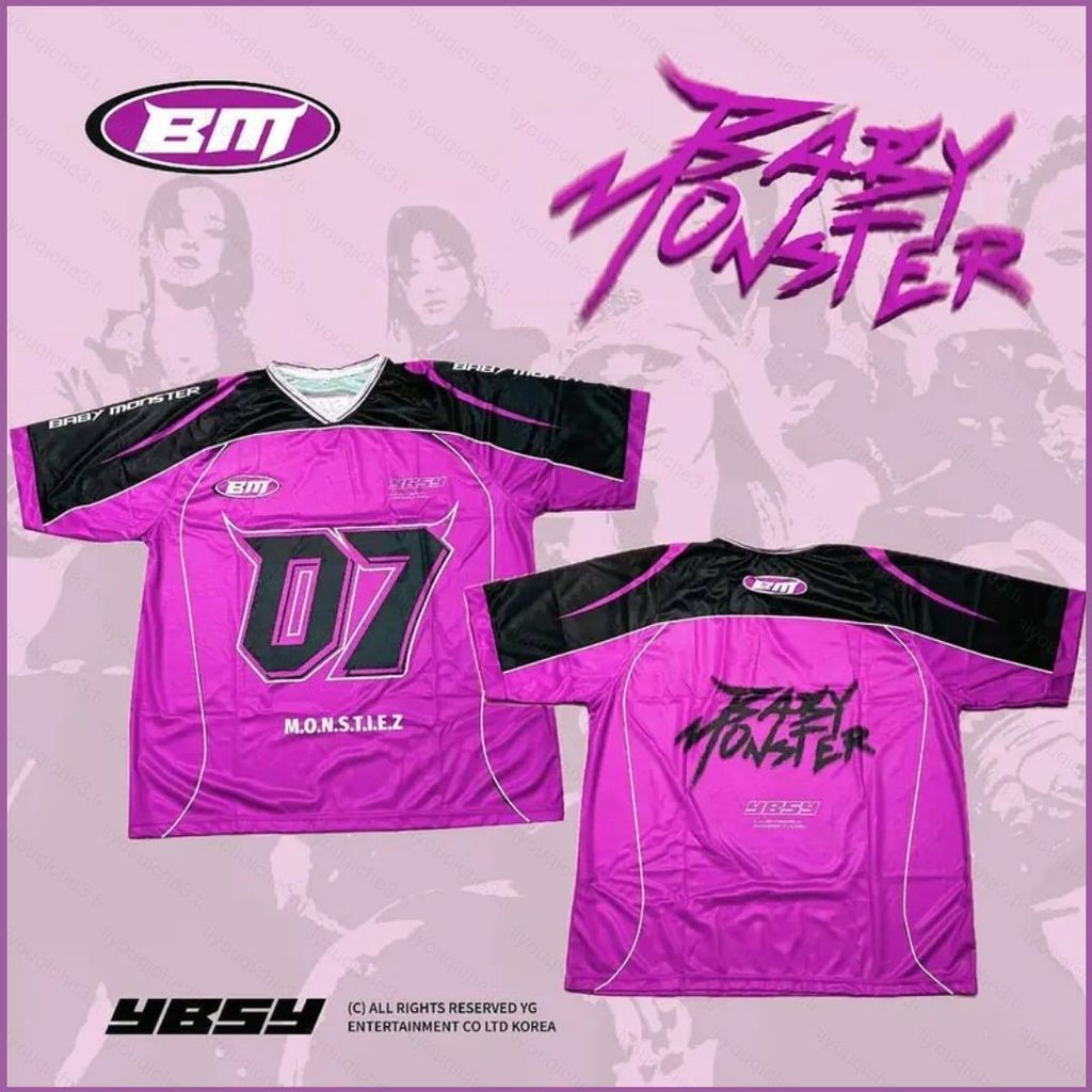 Áo thun BabyMonster jersey mùa hè cho fan Kpop Rami Ahyeon Rora Asa