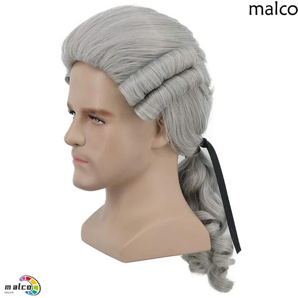 KIXON Baroque Cosplay - Tóc Giả Deluxe Halloween Lawyer/Judge Wig, Dài Tổng Hợp Cho Nam