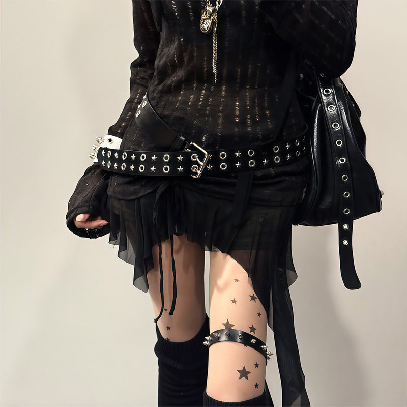 thắt lưng y2k quần hiphop y2k y2k outfit Qingya Y2K Ngôi Sao Thắt Lưng Mỹ Punk Wasteland Phong Cách 