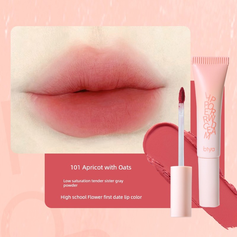 Biya Biya Biya Lip Mud Velvet Matte Lip Cream Silky Lip Glaze Son dưỡng lâu trôi Cheek Dual-Sử dụng 