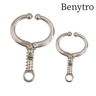 Benytro Vòng mũi bò BENYTRO, Vòng mũi bò bằng thép không gỉ màu bạc, Thiết bị động vật Khóa tự động Mũi bò Dẫn nuôi Phụ kiện chăn nuôi