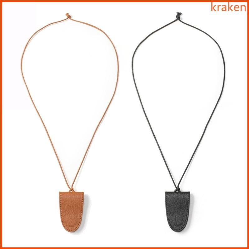 Leather Glasses Clip Hanging-Neck Clip Glasses Bag Fashion Portable-Case Leather
