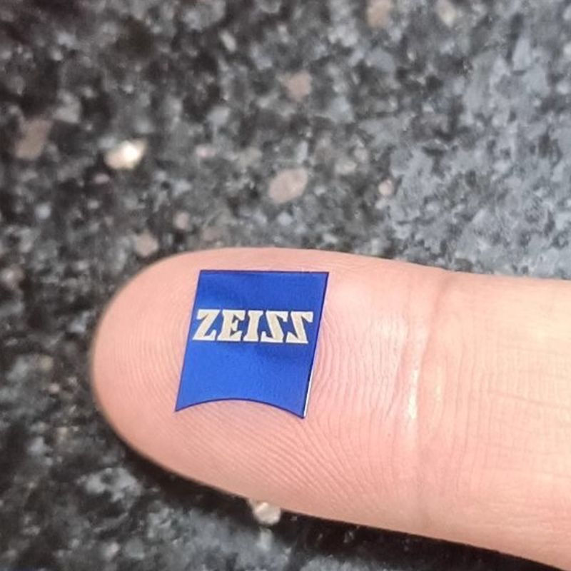 New Product#Metal Sign LOGO Used for camera lenses, mobile phone stickers, blue background with whit