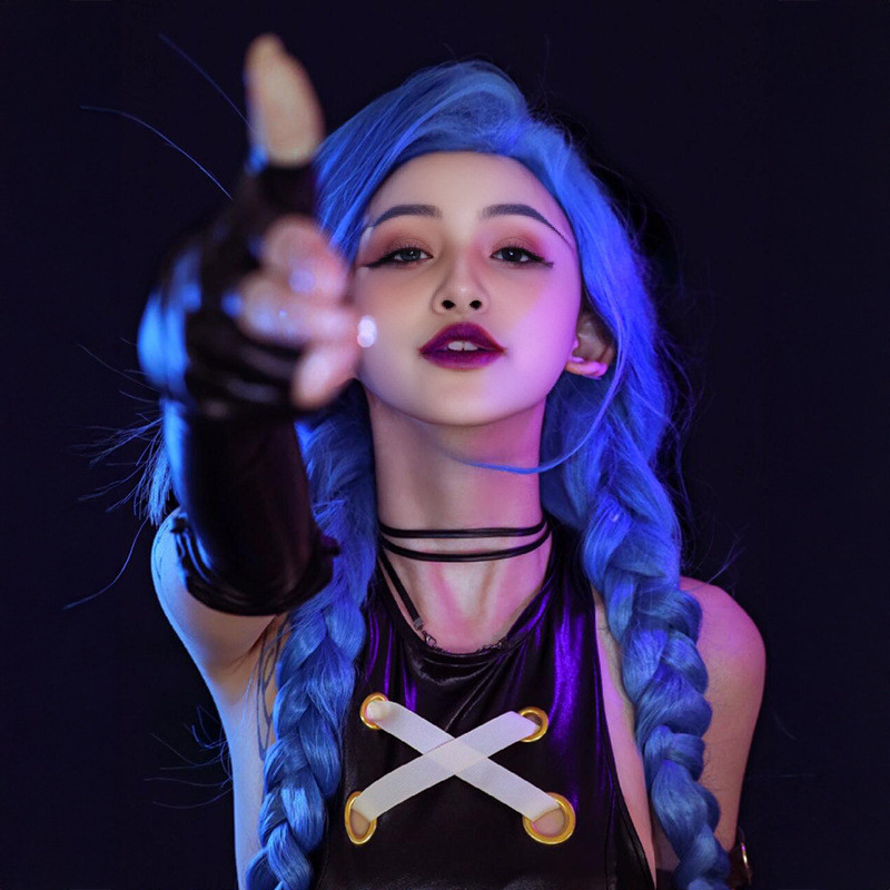 Rampage Loli Jinx Cosplay Wig - Liên Minh Huyền Thoại, Một Mảnh 120cm, Kiểu Dáng Luxury