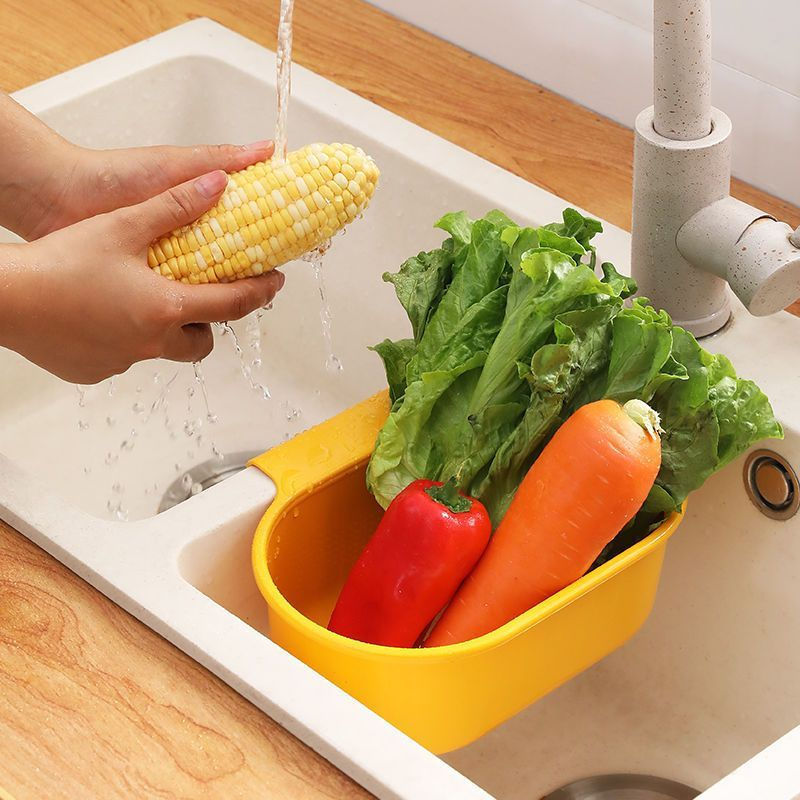 New Product#Kitchen sink drain basket, hangable filter basket, plastic vegetable and fruit draining 