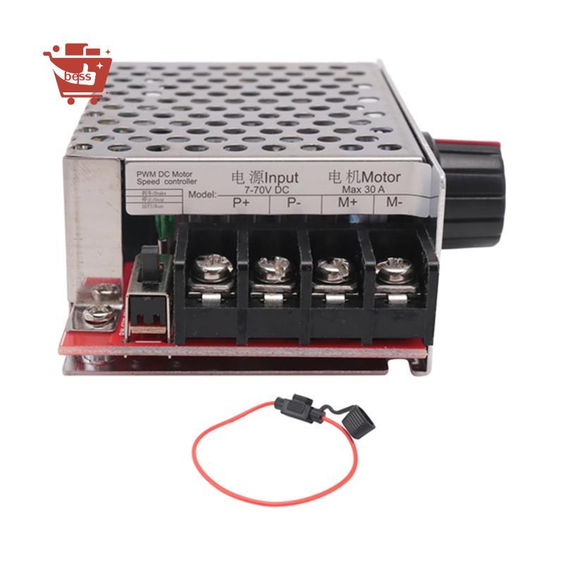 7-70V 30A Bộ điều khiển tốc độ động cơ DC DC Điều khiển công tắc 12V 24V 36V 48V với cầu chì 30 Amp