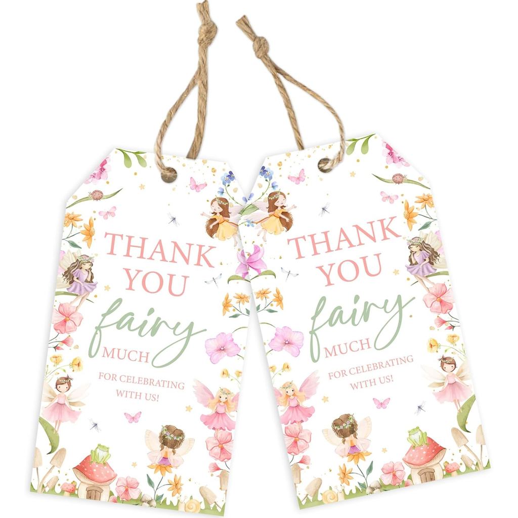 Jollyboom Fairy Party Favors, 50 chiếc Fairy First Birthday Party Favors Thẻ quà tặng Cảm ơn bạn đã 
