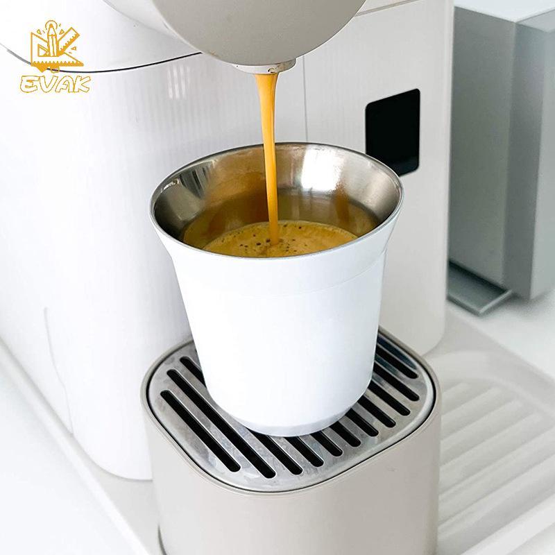 Alittlesetrtu 80ml Cốc Espresso Tường Đôi Bằng Thép Không Gỉ Cách Nhiệt Nespresso Pixie Cốc Cà Phê H