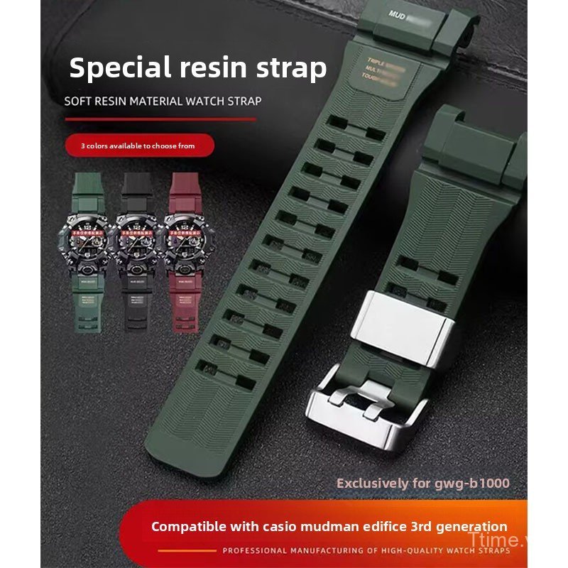 Dây Đồng Hồ Nhựa Cho Mudmaster GWG B1000 GWG1000 GWG2000 Dây Đeo 20 Mm Chiều Rộng Bền Mềm Mại Thoải 
