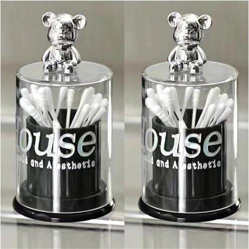 Hộp Tăm Bông Nắp Gấu Bearbrick House Độc Đáo- H170