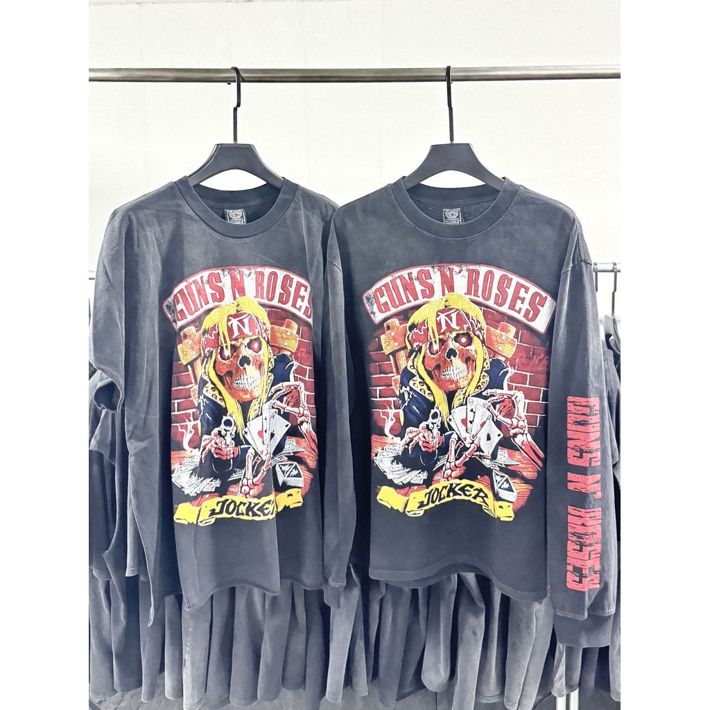 TUYT Guns N' Roses Guns N' Roses Las Vegas Limited Edition Distressed Long Sleeve Men's T-Shirt