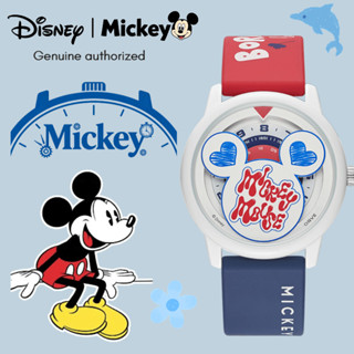 Đồng hồ đeo tay chính hãng Disney Unisex Chuột Mickey Đồng hồ thạch anh chống nước Dạ quang phù hợp cho mọi trận đấu Đồng hồ tròn màu tương phản