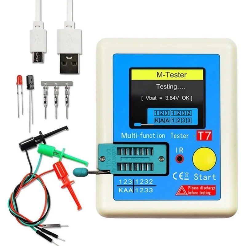 LCR-T7 Transistor Tester LCR Meter Đồng hồ vạn năng Màn hình đầy màu sắc TFT cho Diode Triode NPN / 