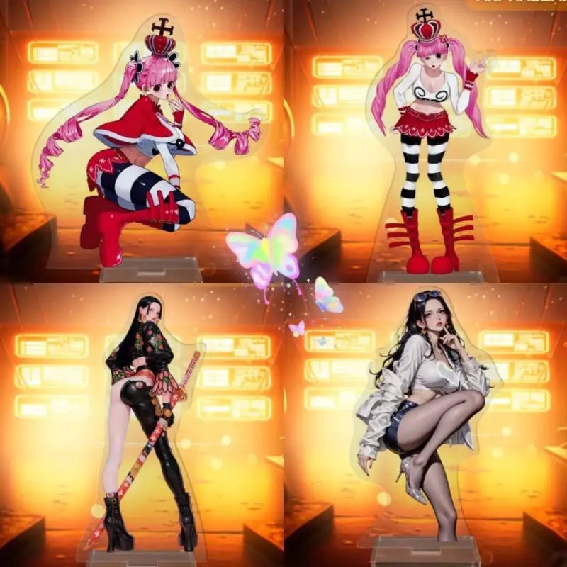 Standee Anime One Piece mô hình mica nhân vật Boa Hancock Perona Nico Robin trang trí bàn học làm vi