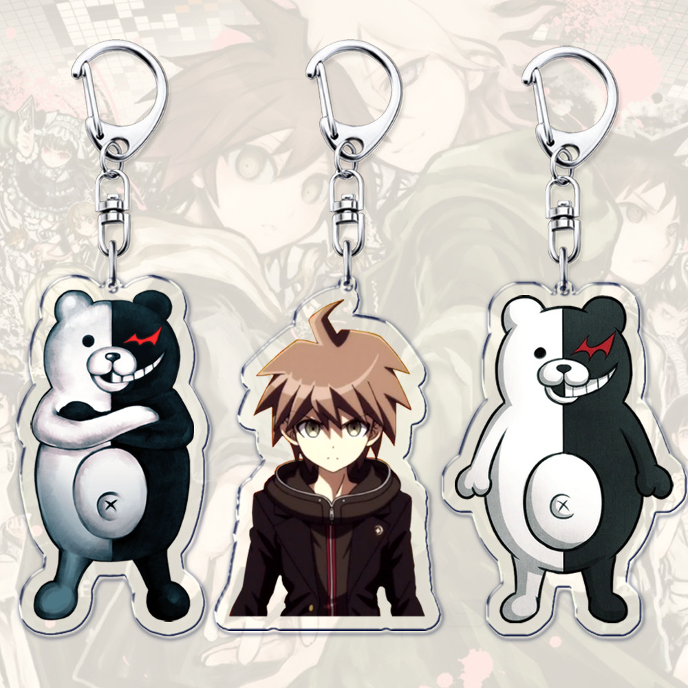 Hot Anime Characters Keychains for Accessories Bag Monokuma Makoto Naegi Aoi Asahina Byakuya Togami 